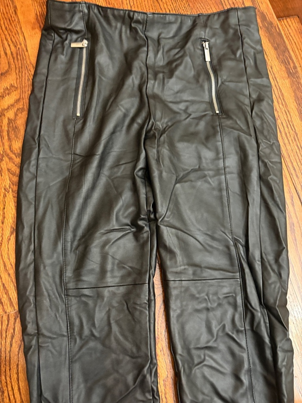 Love Black Faux Leather Skinny Pants with Zip Details - Picture 2 of 4